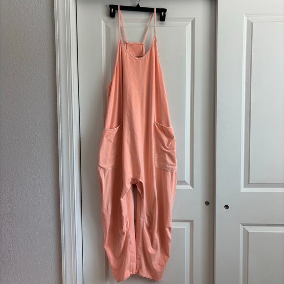 Free People Movement Hot Shot Onesie Sz L Lounge Yoga READ Melon - Picture 2 of 15